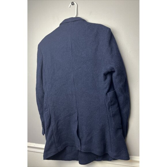 NEW SOFT CLOTH Men's Jersey Car Wool Blend Coat in Navy Size Medium - Picture 3 of 5